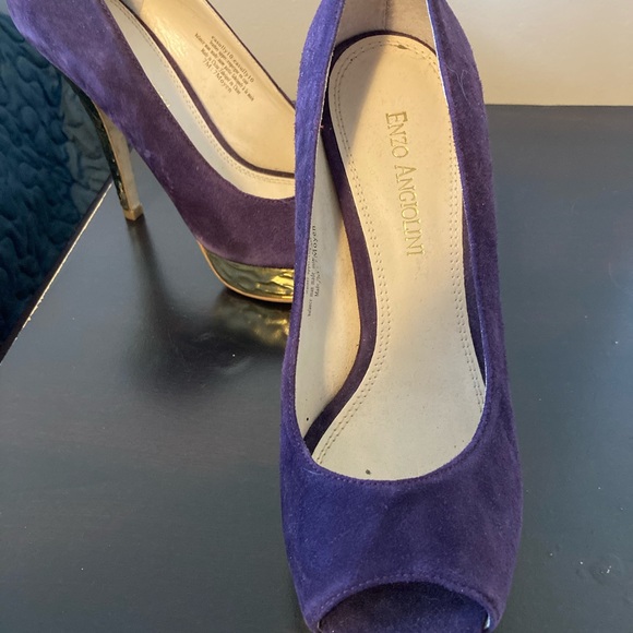 Enzo Angiolini Purple and Gold Platform Heels - Picture 7 of 7